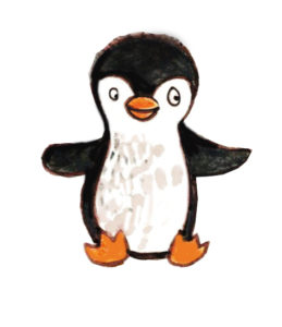 Ein kleiner, fröhlicher Pinguin