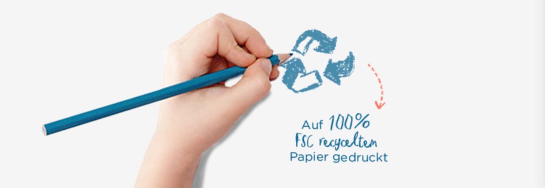 Hand, die Recyclingkreislauf zeichnet