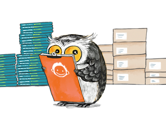 Frau Eule bei der Arbeit