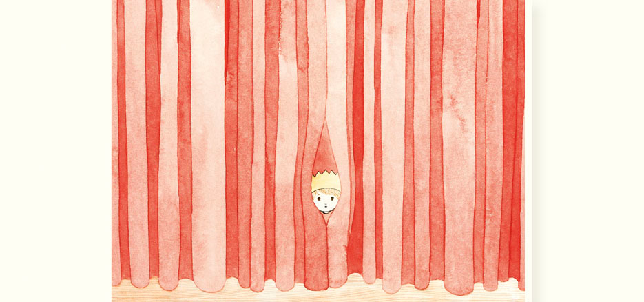 Madalena Moniz: Ein Junge auf der Bühne hinter dem Vorhang