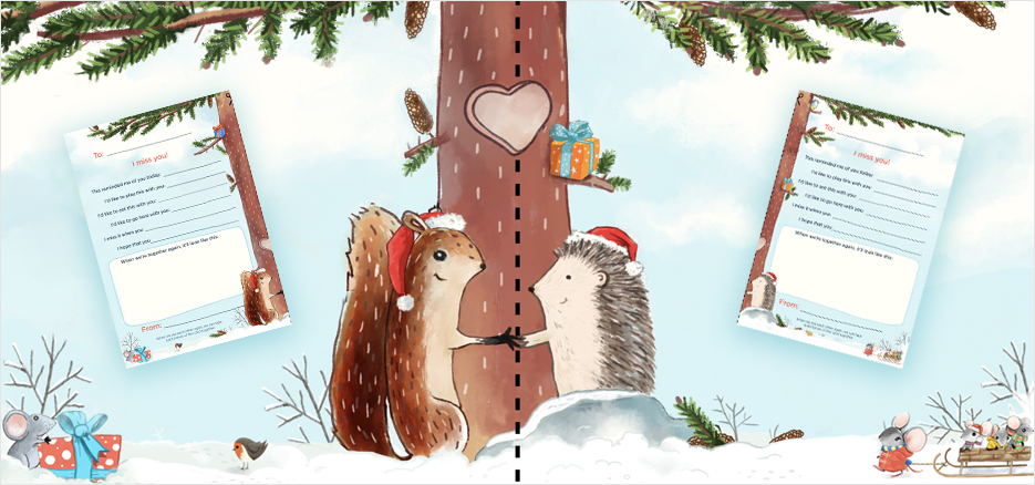 Weihnachtsbriefe: Eichhörnchen und Igel