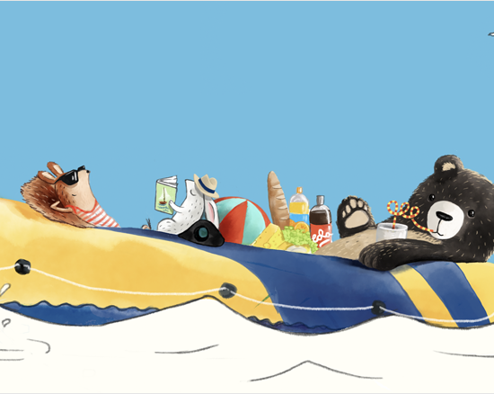 Librio-Waldtiere im Boot