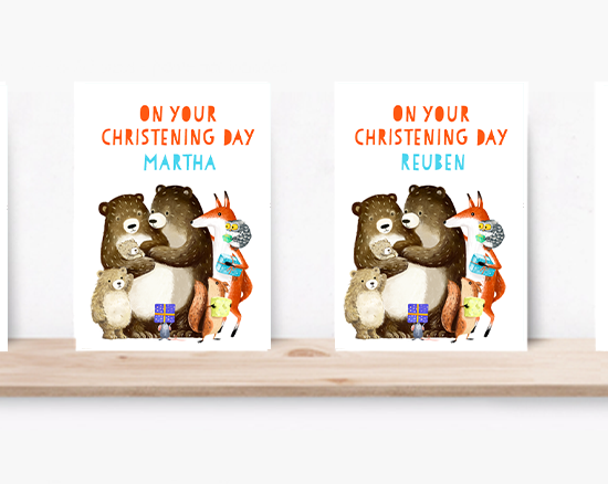 Christening cards English