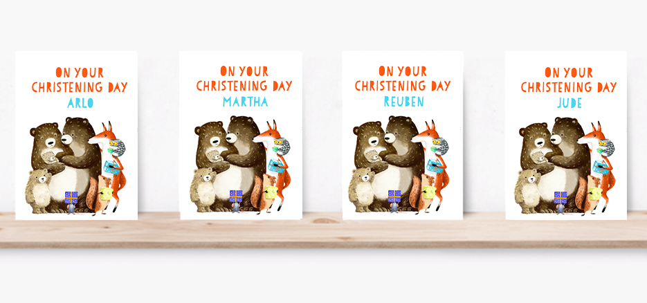 Christening cards English