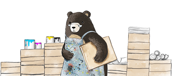 Neue Bastelideen: Herr Bär mit Malschürze