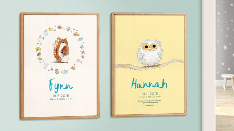 Artprints für Glückwünsche zur Geburt