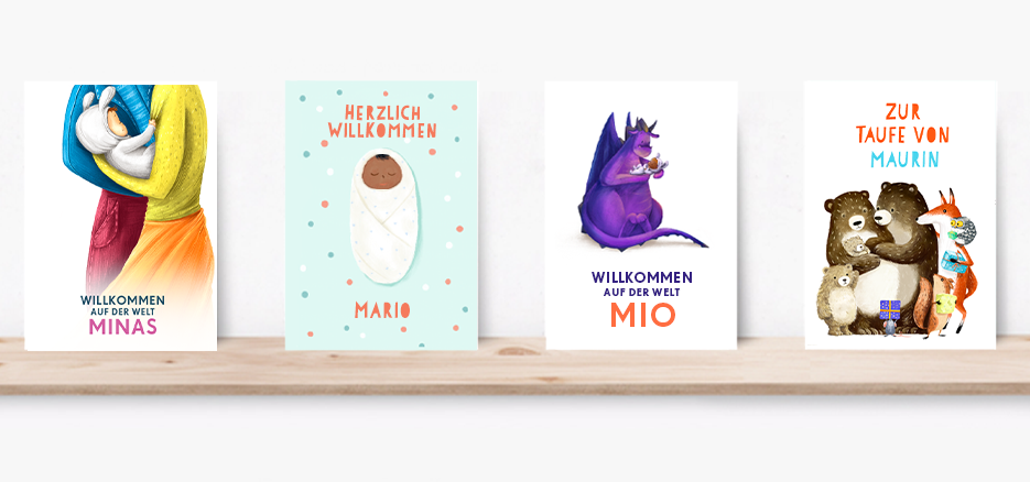 Jungennamen mit M - personalisierte Grußkarte