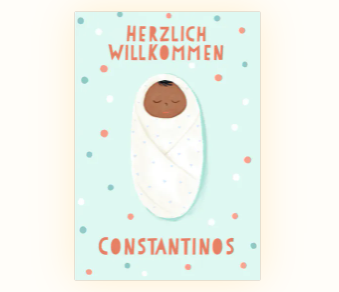 Grußkarte für Glückwünsche zur Geburt