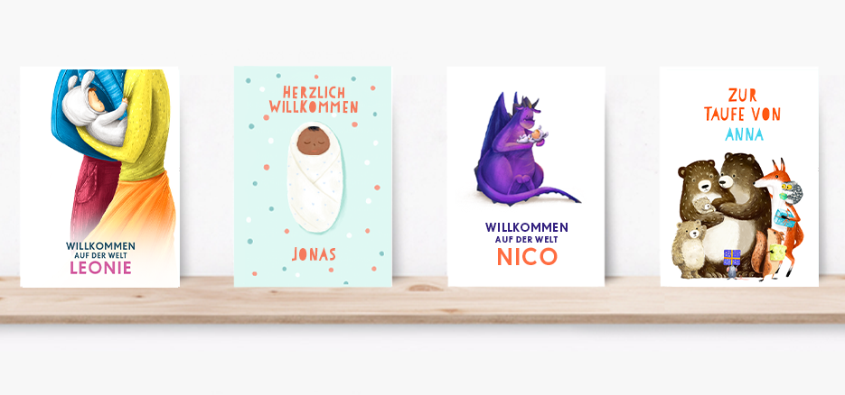 Babygeschenke: Grußkarten zur Geburt