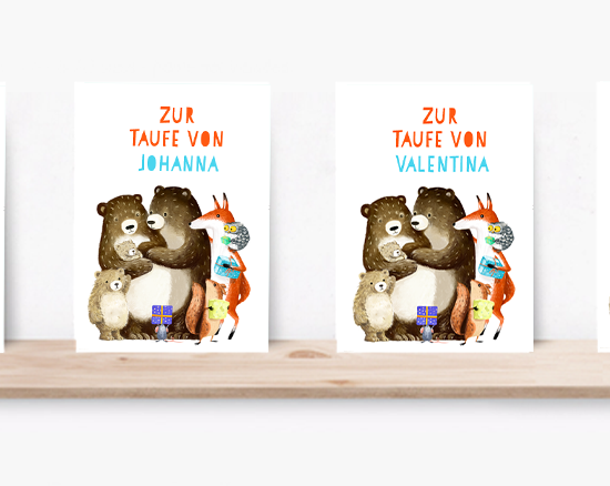 Grußkarten - eine schöne Begleitung für Taufgeschenke