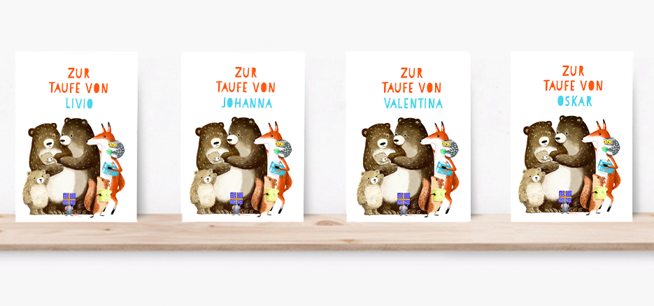 Grußkarten - eine schöne Begleitung für Taufgeschenke