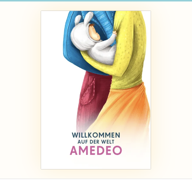 Eltern mit baby Grusskarte