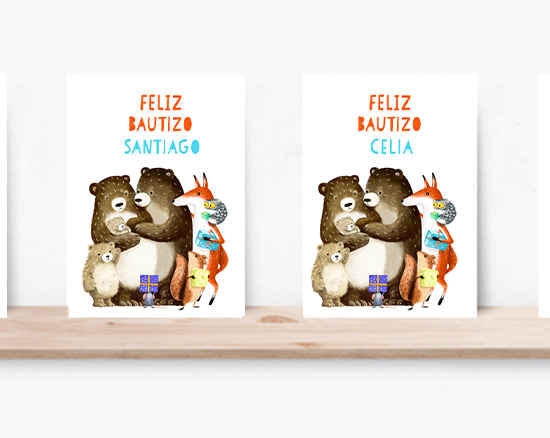 Tarjetas personalizadas para bautizo