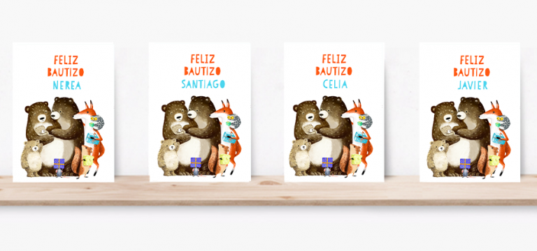 Tarjetas personalizadas para bautizo