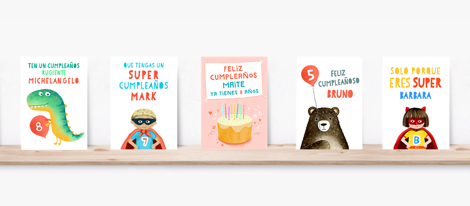 Varias tarjetas de cumpleaños