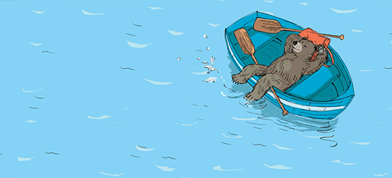 Un oso descansa tranquilamente su barco