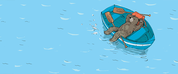 Un oso descansa tranquilamente su barco
