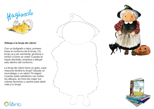 plantilla para dibujar a la bruja