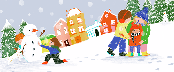 The A-Z of Minding Me - niños jugando en la nieve