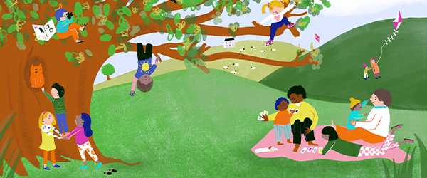 The A-Z of Minding Me - una pradera con gente