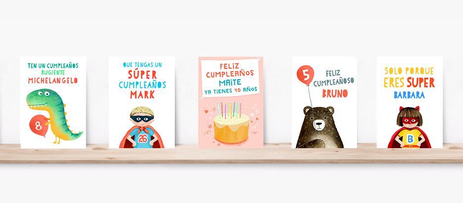 Varias tarjetas de cumpleaños