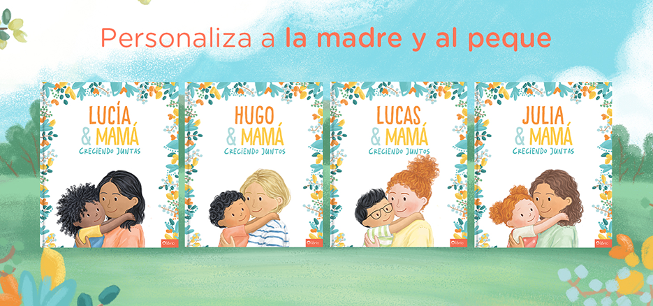 Portadas de los librios Creciendo juntos. Mamás con sus hijos