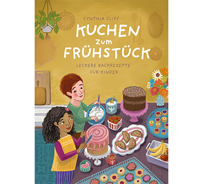 Cover des Buches "Kuchen zum Frühstück" Zwei Kinder am backen