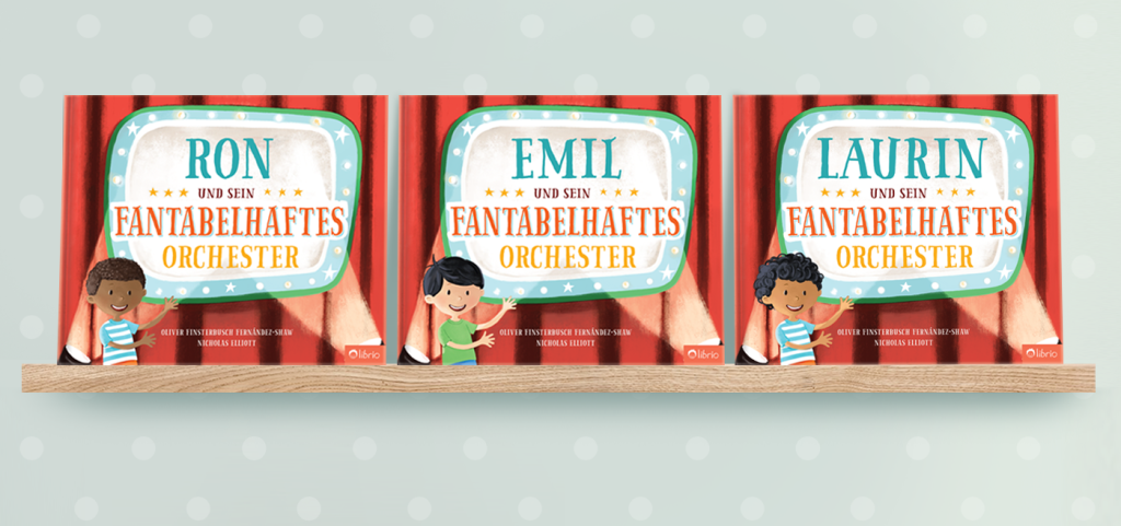 Schöne Jungennamen auf den Buchcovern der personalisierten Bilderbücher von Librio