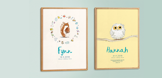 Dos láminas regalos para bebés