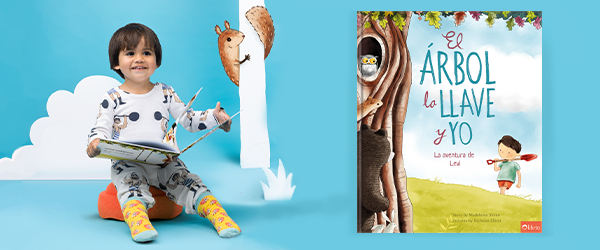 niño con los animales del bosque de Librio