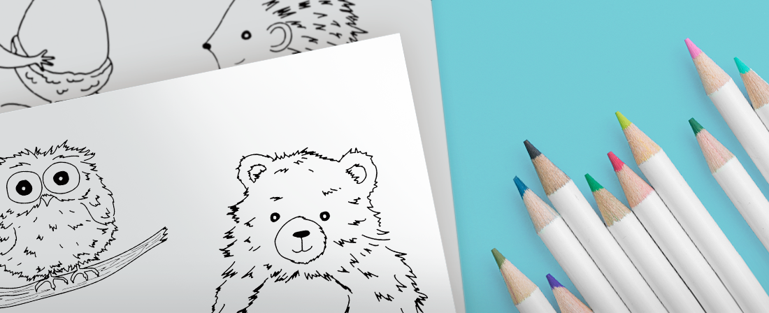 Ausmalbilder Tiere: Herr Bär und co. mit Farbstiften