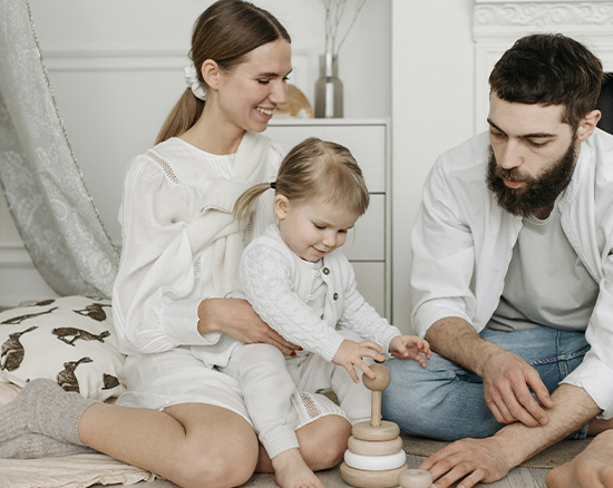 Family in nursery together