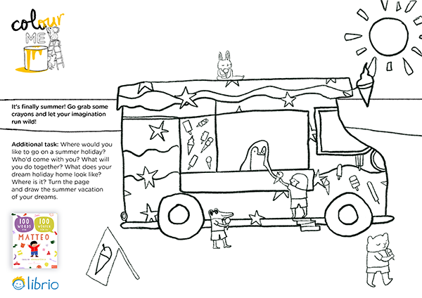 Summer Activity with penguin giving out icecream