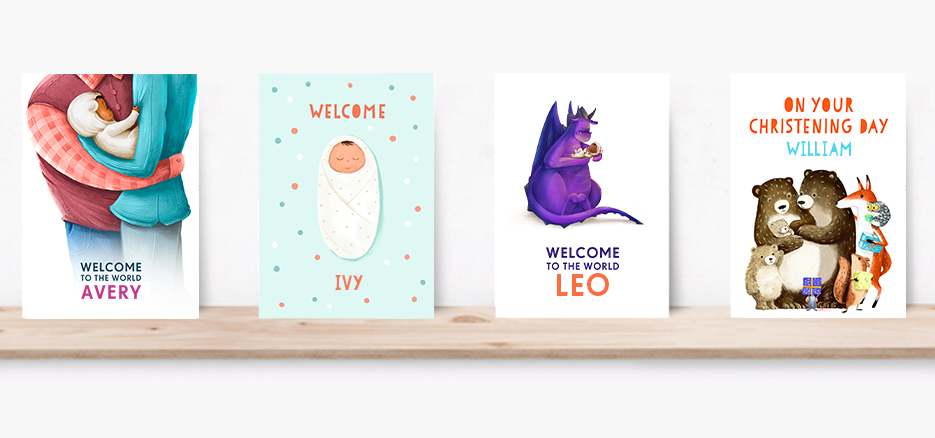 A selection of gift cards - perfect for a birth