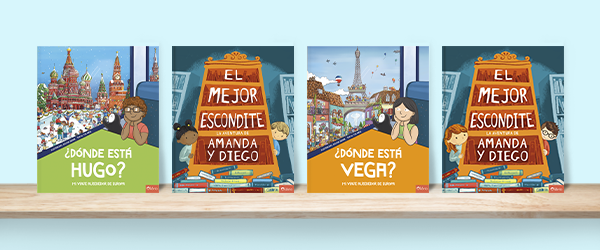 Estantería con portadas de los libros L2 y L6