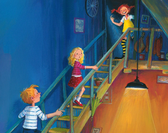 pippi and her friends on her birthday