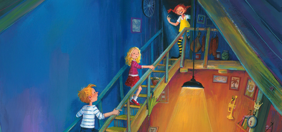 pippi and her friends on her birthday