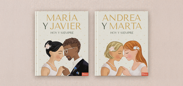 Dos libros de boda personalizados como regalo de boda uno junto al otro